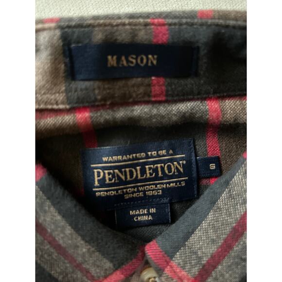 Pendlenton Mens Mason 100% Cotton Red Flannel Shirt Small - Picture 6 of 7